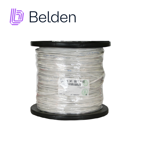 CABLE DE AUDIO COMERCIAL Y SEGURIDAD BELDEN 5200FE 0091000 / INTERIOR / BLANCO / 2 CONDUCTORES / 16 AWG / MULTIFILAR / FORRO PVC / CMR / BLINDADO / BOBINA / 1,000 PIES 305 METROS
