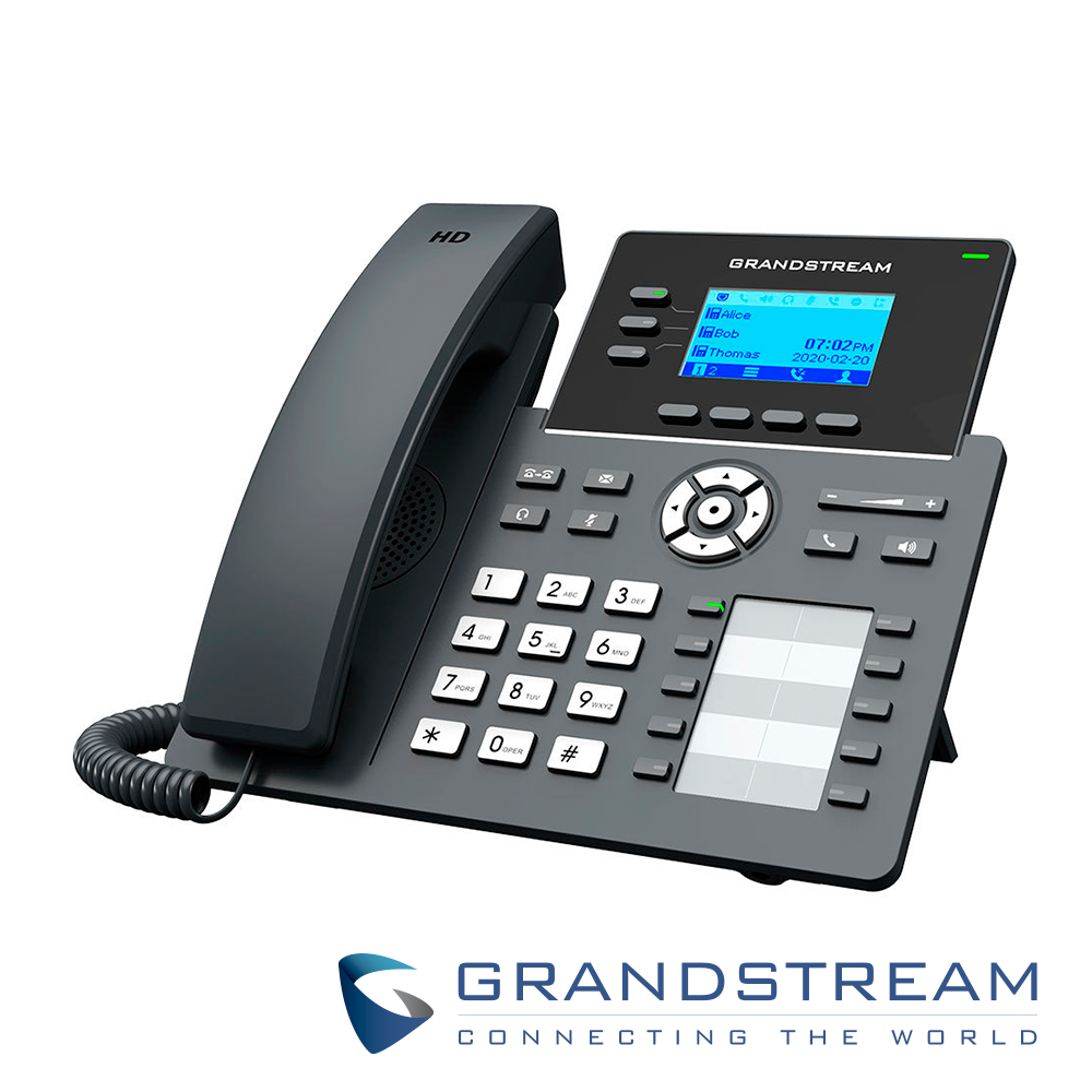 TELEFONO IP GRADO CARRIER GRANDSTREAM GRP2604P / 6 CUENTAS SIP / 3 LINEAS / PANTALLA LCD / 10 TECLAS PROGRAMABLES / CONFERENCIA DE 5 VIAS / 2 PUERTOS 10/100/1,000MBPS / GESTION Y APROVISIONAMIENTO GDMS / ALIMENTACION POE AF