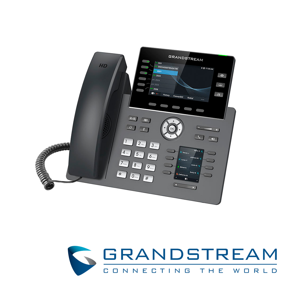 TELEFONO IP GRADO CARRIER WIFI 6 GRANDSTREAM GRP2616 / 16 CUENTAS SIP / 6 LINEAS / 6 TECLAS EXTENSIONES / PANTALLA COLOR LCD TFT / 2 PUERTOS 10/100/1,000MBPS / WIFI 802.11AC/AX / ALIMENTACION POE AF / 12VCD/1A
