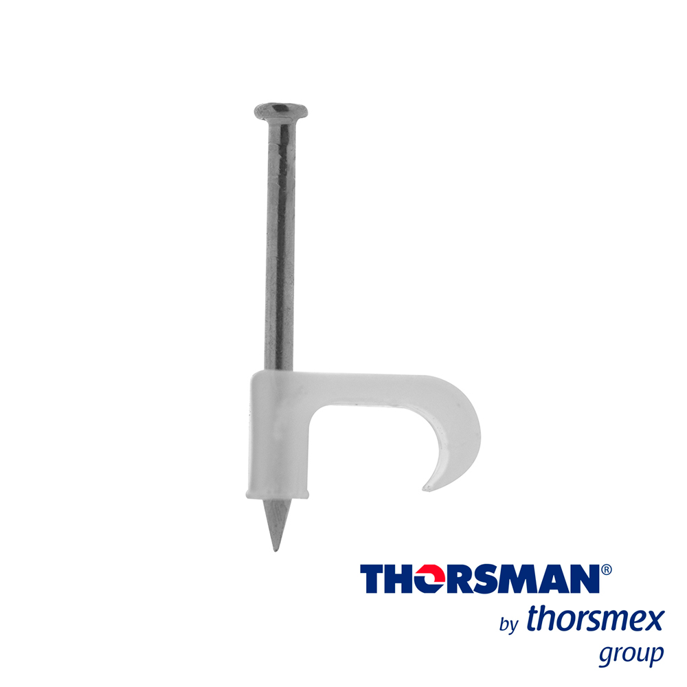 GRAPAS SUJETHOR PLANO TC 6X10 3210-00100 COLOR NATURAL, CAJA 100PZAS PARA CABLE SIAMES CALIBRE 16, CLAVO GALVANIZADO, GRAPA DE POLIETILENO, RESISTENTE AL IMPACTO, CORROSIÓN, HUMEDAD