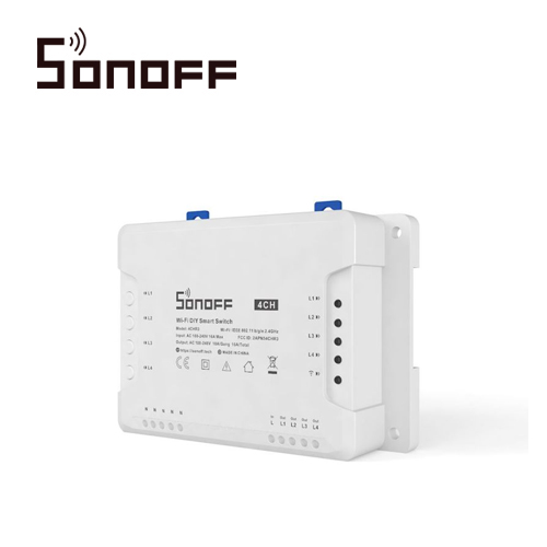 INTERRUPTOR ON/OFF SONOFF 4CH R3 SMART INALAMBRICO WIFI PARA SOLUCION DE SMART HOME CON TEMPORIZADOR Y MONTAJE DIN RAIL PARA IOS Y ANDROID COMPATIBLE CON ALEXA/GOOGLE HOME/NEST/IFTTT 4CH WIFI 2.4GHZ HASTA 10AMP POR CANAL, 16AMP TOTALES
